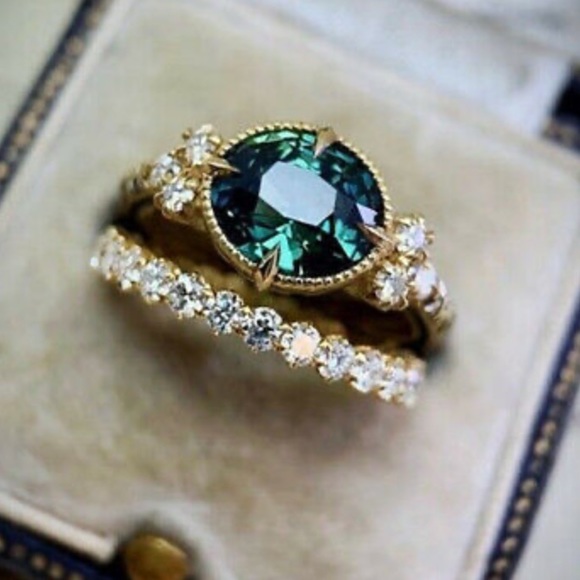 New 925 Sterling silver/18k gold plated rings set - Picture 3 of 7